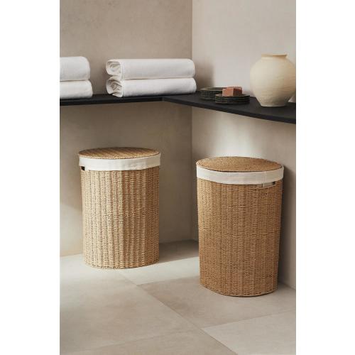 FABRIC-LINED LAUNDRY HAMPER