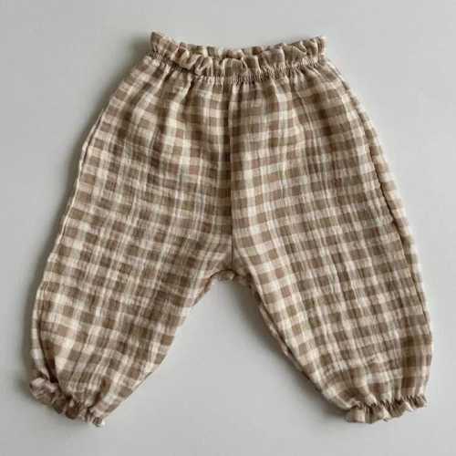 Organic Cotton Baby Pants, Muslin Toddler Trousers, Breathable Infant Capris, Unisex Kids Bottoms, All Season Clothing