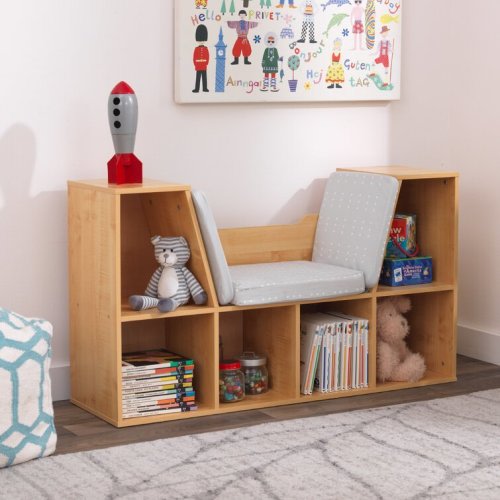 Bookcase with Reading Nook, 6 Shelves