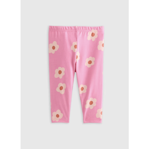Organic Cotton Leggings - Baby in Dancing Daisy Pink - 12-18 M