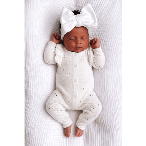 LONG POINTELLE FLUTTER ROMPER | MILK