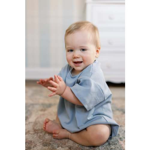 Cory Pocket Romper in Slate