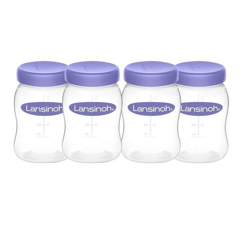 Lansinoh Breastmilk Storage Breast Pump Bottles, 4 Count