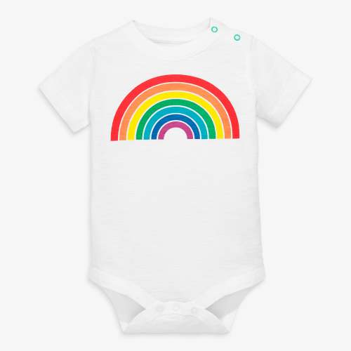 Clearance short sleeve babysuit in rainbow graphic | Primary.com