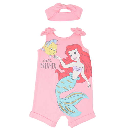 Disney Princess Ariel Newborn Baby Girls Romper and Headband Newborn to Toddler