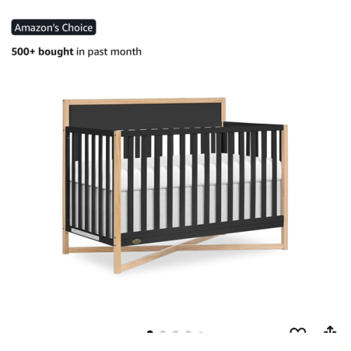Dream On Me Owen 5-in-1 Convertible Full-Size Baby Crib in Matte Black, GreenGuard Gold & JPMA, Converts to Toddler, Day, & Full-Size Bed, Non-Toxic Paint, Safe Sleep Environment