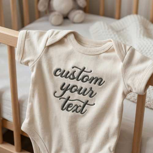 Custom Text Embroidered Baby Onesie® Bodysuit - Baby Onesies Monogrammed - Baby Coming Soon Outfit - Newborn Hospital Gifts