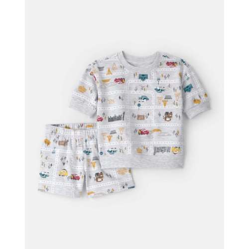 Baby Boy 2-Piece ©Disney/Pixar Cars Top & Short Set - Grey | Carter's