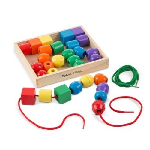 Melissa & Doug Primary Lacing Beads - Educational Toy With 30 Wooden Beads and 2 Laces: Baby Learning Toys