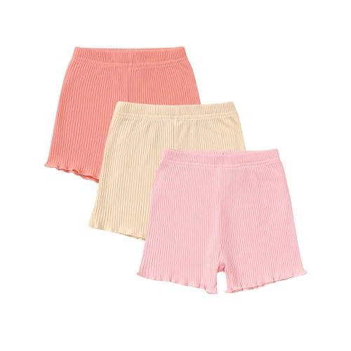 3 Pack Baby Girl Shorts Toddler Girl Shorts Soft Cotton Casual Playing Short Pants Summer Clothes Size 3M-3T