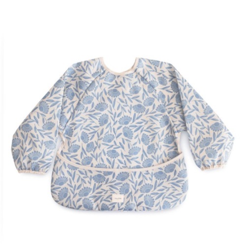 Long Sleeve Bib Blue Flowers One Size
