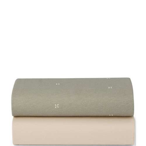 Snuz Bassinet Sage Cross Twin Pack Fitted Sheets