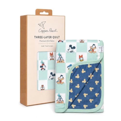 Copper Pearl Three-Layer Baby Blanket: Soft Baby Quilts for Boys and Girls | Breathable, Cozy, Toddler Blanket | Baby Quilt for Newborns | 46x46 Premium Polyester/Rayon | Mickey Mouse & Friends