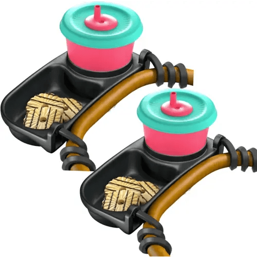 Swanoo Universal Stroller Snack Tray | Pack of 2 | Compatible with Nuna | Stroller Cup Holder | Bumper Bar | Stroller Tray Attachment with Cups Holder for Baby Toddler | Stroller Accessories