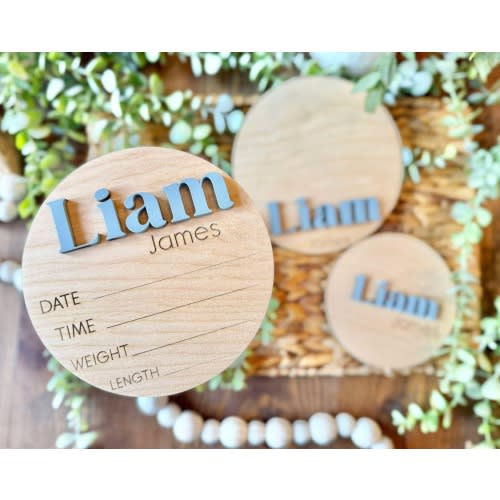 Baby Birth Stat Sign | Baby Boy Announcement Sign for Hospital | Newborn Baby Photo Props | Hospital Sign