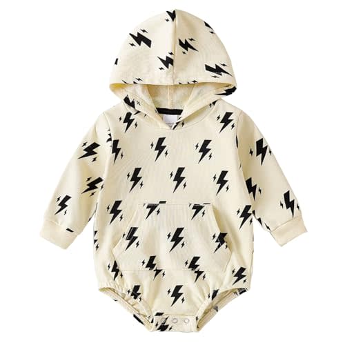 OPAWO Baby Sweatshirt Romper Onesie Newborn Girl Boy Bubble Romper Infant Crewneck Oversized Sweater Bodysuit Clothes Outfits