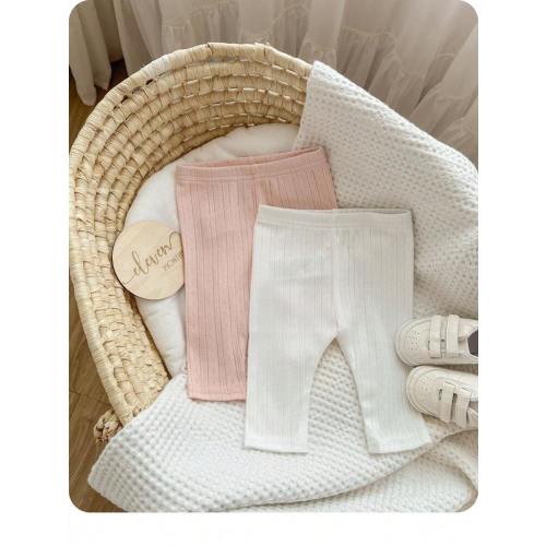 2pcs Baby Casual Comfortable Solid Color Versatile Vertical Striped Knit Pants | SHEIN USA
