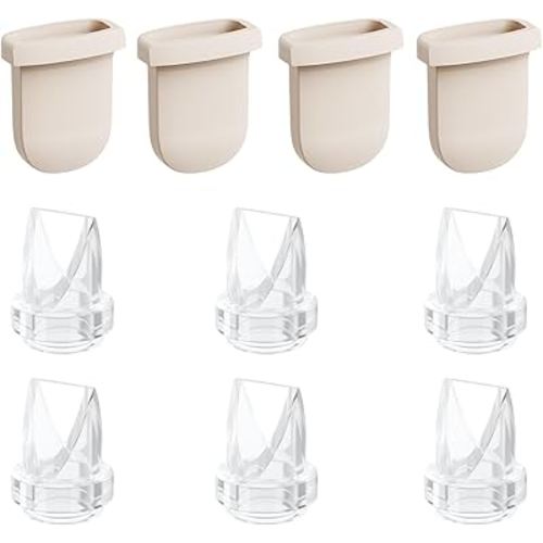 6pcs Duckbill Valves and 4pcs Silicone Diaphragms Compatible with eufy S1 Pro/S1/E10/E20 Breast Pump, Replace for Lansinoh Discreet Duo/NCVI/NICEGREEN/Nuliie/Zooawa S32 Breast Pump Parts
