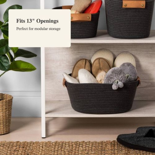 13" Small Coiled Rope Warm Gray Charcoal - Brightroom™