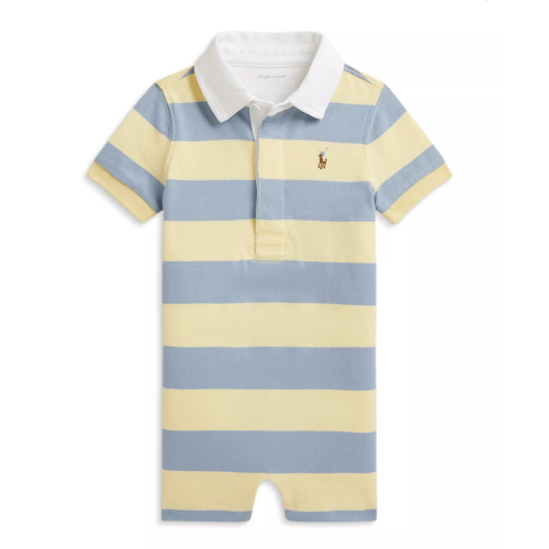Polo Boys' Striped Cotton Rugby Shortalls - Baby