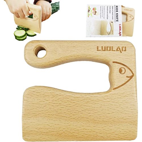 LUOLAO Wooden Kids Knife for Real Cooking, Montessori Toddler Kitchen Tools