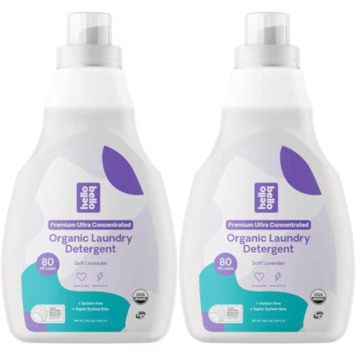 Hello Bello Concentrated Laundry Detergent I Plant Based Organic Liquid Detergent for Babies and Kids I lavender I 50 FL Oz (2 Pack) (100524)