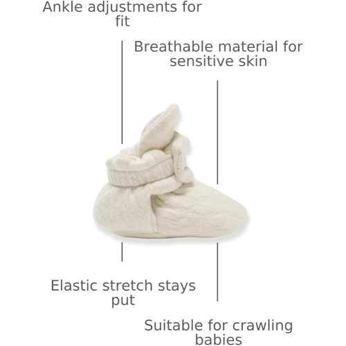Burt's Bees Baby Girls Booties Organic Cotton Newborn Essentials Shoes, Gender Neutral Color for Ages 0 to 9 Months Old
