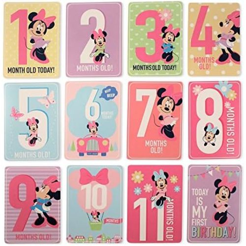 Disney Baby Girls Character Gift Set, Minnie Mouse Milestone Cards
