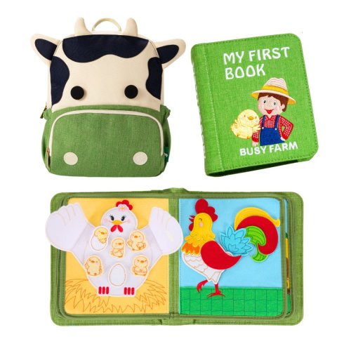My First Book Busy Farm – Montessori Fabric Busy Book