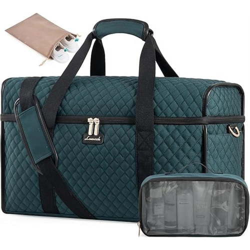 Lovevook Travel Duffle Bag, Quilted Weekender Overnight Bag with Toiletry Bag, Gym Beach Mummy Hospital Bag with Wet Pocket