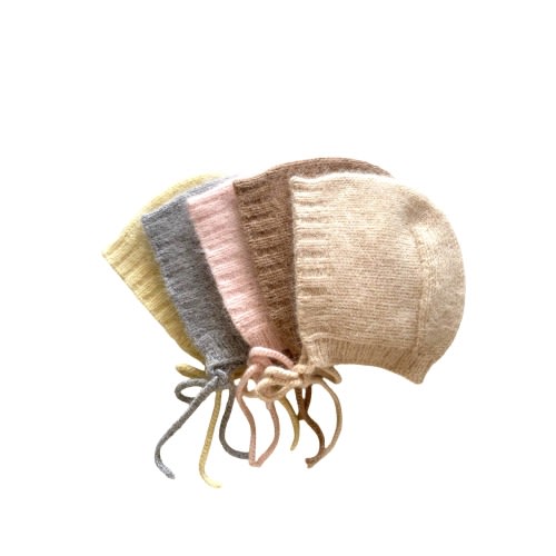 Mink Alpaca Knit Baby/Toddler Bonnet: Handmade Winter Hat