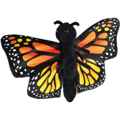 Wild Republic Huggers Butterfly Monarch Plush Toy, Slap Bracelet, Stuffed Animal, Kids Toys, 8 Inches