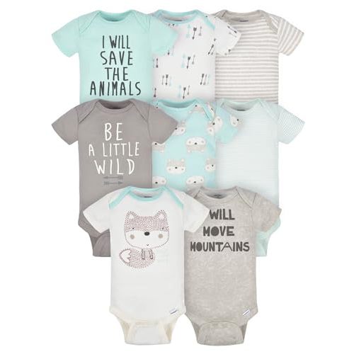 Gerber baby-boys 8-pack Short Sleeve Onesies Bodysuits