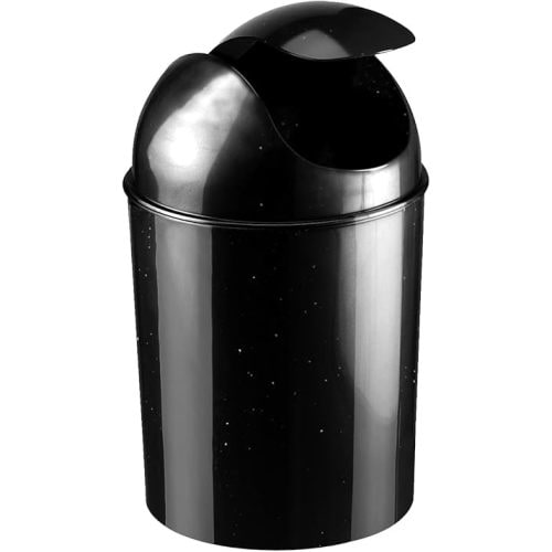 Umbra 1.25 Gallon Mini Waste Can with Removable Swing-Top Lid - Small Garbage Bin for Kitchen, Bathroom, Bedroom, Office - Compact Trash Can Fit Under Tables & Counters - Galaxy Black