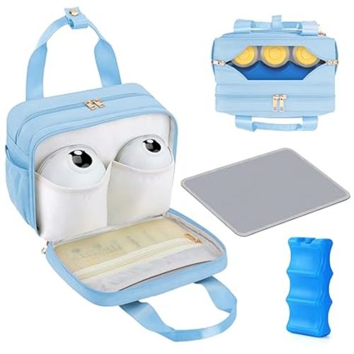 Breastmilk Cooler Bag with Ice Pack - Blue