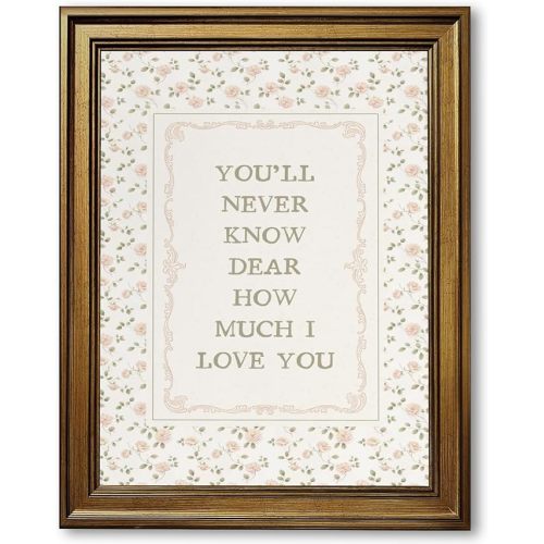 Youll Never Know Nursery Inspirational Quote Wall Art Farmhouse Girls Room Decor Print Pale Sage Green Floral Motivational Poster Vintage Cottagecore Daily Reminder Picture 8x12inch Vintage Framed