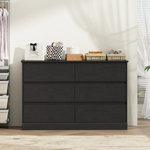 Wade Logan® 6 Drawer Double Dresser, 47.2" W Modern Wood Chest With Deep Drawers For Bedroom & Reviews | Wayfair