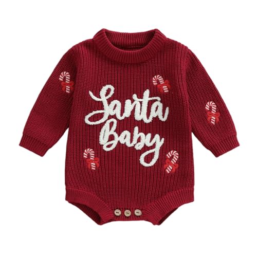 Adobabirl Baby Girl Boy Knitted Sweater Bubble Romper Long Sleeve Jumpsuit Festival Outfit Fall Winter Spring Clothes
