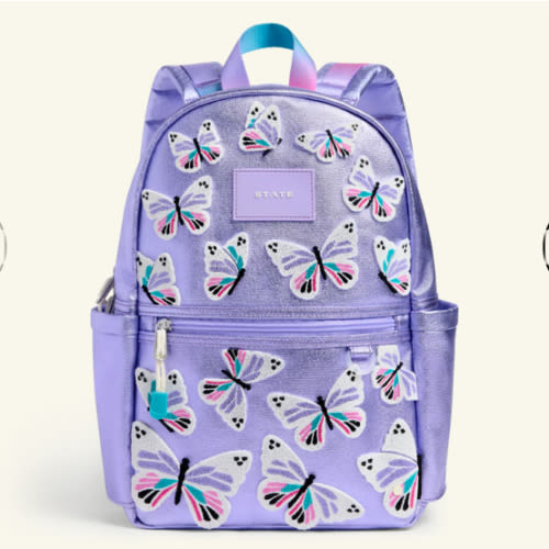 STATE Bags | Kane Mini Backpack Metallic 3D Butterfly