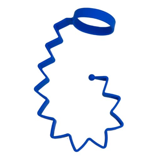 Busy Baby Bottle Bungee - Sippy Cup Strap - Keeps Bottles and Sippy Cups Off The Floor - Food Grade Silicone - Dishwasher Safe (Blue)