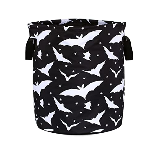 Goth Bats Laundry Basket Halloween Foldable Oxford Cloth Funny Tote Bag Laundry Hamper Clothes Storage Bucket Organizer For Bathroom/Laundry Storage/Bedroom Storage Basket 17.7x13.7Inch