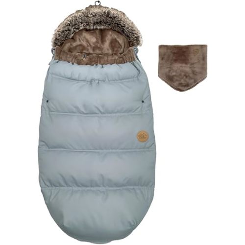 PETIT COULOU Footmuff for Baby Strollers, Carriages, Pushchairs and Sleighs - Universal Stroller Bunting Bag for Toddler Infant Newborn - Very Warm Baby Sleeping Bag with Neck Warmer Included