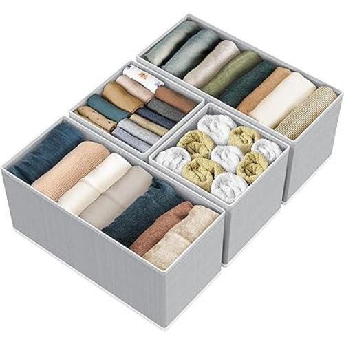 Simple Houseware Underwear Drawer Organizer, Set of 4, Gray