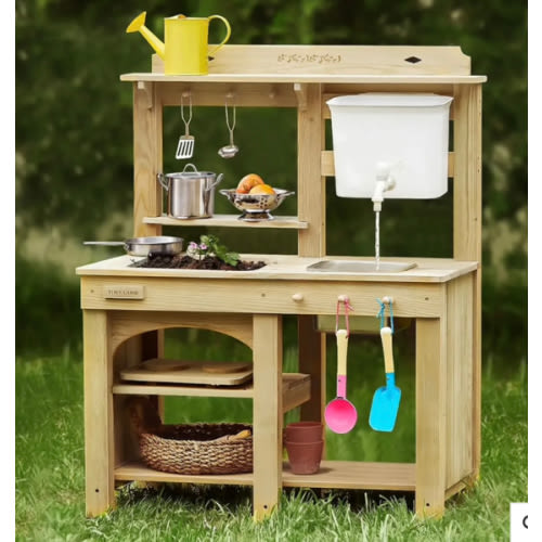 Tiny Land® Mud Kitchen - DuoPlay Outdoor Play Kitchen for Kids