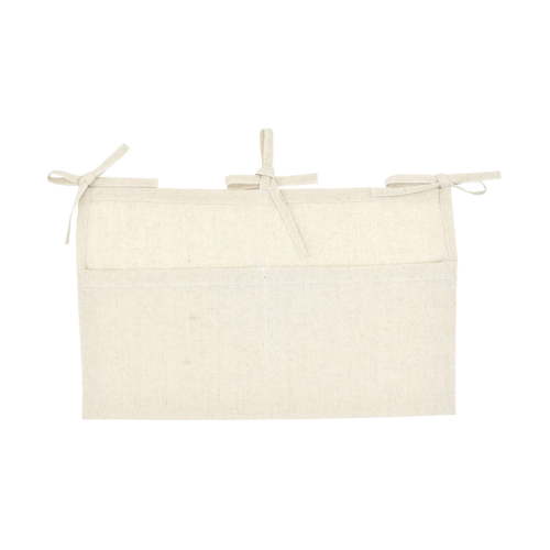 Linen Baby Bedside Nursery Storage Bag Baby Crib Pocket with Straps Hanging Baby Diaper Caddy Organizer Baby Toys Storage for Nursery Diapers Wipes
