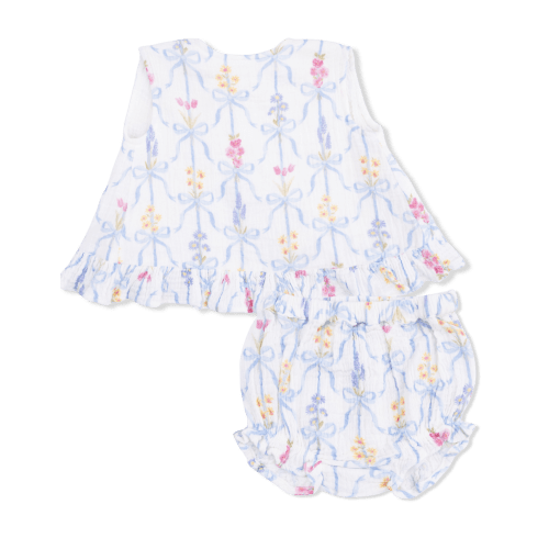 Angel Dear Ribbon Bouquets Ruffle Back Top/Bloomer - Spoiled Sweet Bo - Spoiled Sweet Boutique