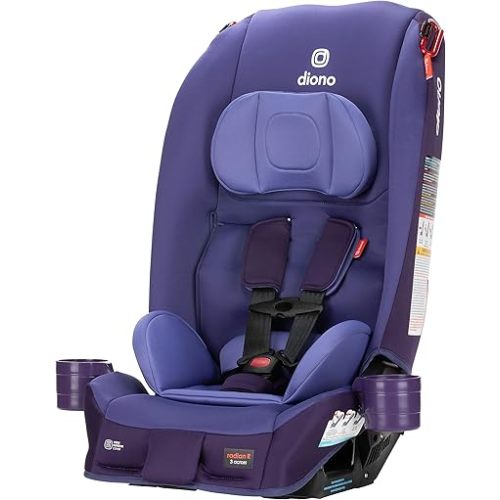 Diono Radian 3R, All-in-One Convertible Car Seat, Rear and Forward Facing, 10 Years 1 Car Seat, Slim Fit 3 Across, Purple Wildberry