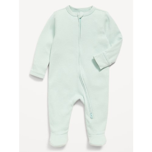 Ribbed 2-Way-Zip Sleep & Play Footed One-Piece for Baby
