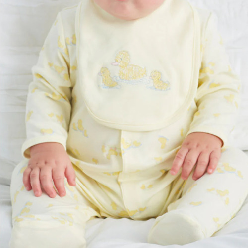 Little Ducks Footed One-Piece and Bib