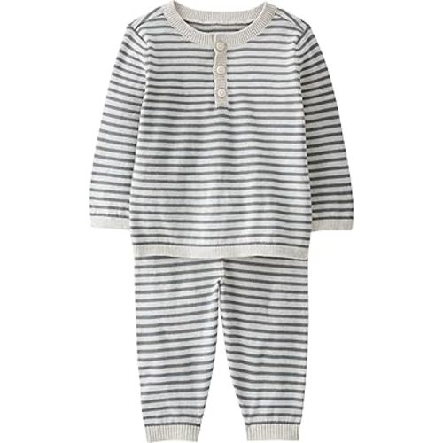 little planet by carter's unisex-baby Sweater Knit 2-Piece Set made with Organic Cotton, Grey Heather, 12M